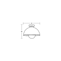 Brumberg ceiling luminaire PIERIS � 31CM 1 flame, round E27 IP20, black matt dimmable
