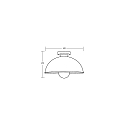 Brumberg ceiling luminaire PIERIS � 41CM 1 flame, round E27 IP20, black matt dimmable