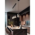 Brumberg pendant luminaire MURRAY 4 flames, cylindrical E27 IP20, black matt dimmable