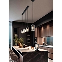 Brumberg pendant luminaire MURRAY 4 flames, cylindrical E27 IP20, black matt dimmable