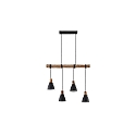 pendant luminaire BRENTHIS 4 flames, small E14 IP20, wood, black dimmable