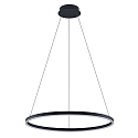 pendant luminaire GRAHAM 1-fold, ring shape IP20, black matt dimmable
