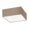 Ceiling luminaire SOFT CUBE 38 x 38cm, 3 x E27 max. 60W, shade chintz light brown / diffuser PC
