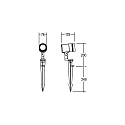 Brumberg LED ground spike luminaire, IP65, 230V AC, 8W 3000K 600lm 30�, with 200cm power cable and plug, structured black