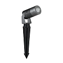 Outdoor LED spike luminaire IP67, 24V DC, round, 8W 3000K 640lm 38�, incl. 100cm power cable with aquastop, titanium