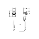 Brumberg Outdoor LED spike luminaire IP67, 24V DC, round, 8W 3000K 640lm 38�, incl. 100cm power cable with aquastop, titanium