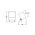 Brumberg Outdoor LED floor spot BLOKK, IP65 IK07, 22W 3000K 1620lm 36�, swivelling, structured graphite