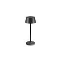 solar table lamp CAMPANA with USB connection, with accumulator IP54, black