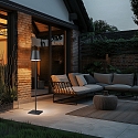 Brumberg floor lamp NIOBE switchable E27 IP54, graphite 
