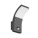 Outdoor wall luminaire FAGI with motion detector, switchable LED IP54, graphite 