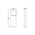 Brumberg bollard lamp ILIA switchable LED IP54, graphite 