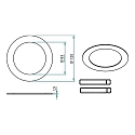 Brumberg Reducing ring with outer � 12cm, DA � 8.3cm, matt nickel