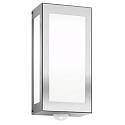 Outdoor wall luminaire AQUA RAIN with motion detector, IP44, E27, stainless steel, brushed