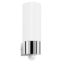 Outdoor wall luminaire AQUA WALL with sensor, IP44, E27, stainless steel / opal glass, brushed