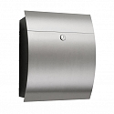 Curved post box from stainless steel, IP44, height 40cm, brushed