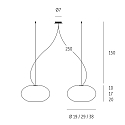 Casablanca Pendant luminaire AIH, 2x G9, IP20, white glossy