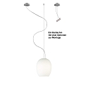 pendant luminaire ANUA 1 flame E27 IP20, brushed aluminium, matt, opal white dimmable