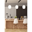 pendant luminaire ANUA 1 flame E27 IP20, brushed aluminium, matt, opal white dimmable