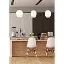pendant luminaire ANUA 1 flame E27 IP20, brushed aluminium, matt, opal white dimmable