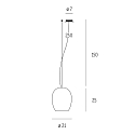 pendant luminaire ANUA 1 flame E27 IP20, brushed aluminium, matt, opal white dimmable