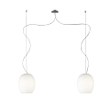 pendant luminaire ANUA 2 flames E27 IP20, brushed aluminium, matt, opal white dimmable