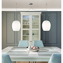 pendant luminaire ANUA 2 flames E27 IP20, brushed aluminium, matt, opal white dimmable