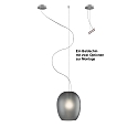 pendant luminaire ANUA 1 flame E27 IP20, brushed aluminium, grey, matt dimmable