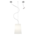 Casablanca pendant luminaire MESA LONG 1 flame E27 IP20, brushed aluminium, matt, opal white dimmable