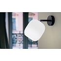 Casablanca wall luminaire MUREA swivelling, rotatable E27 IP20, mat, opal white, black matt dimmable
