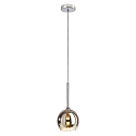 Pendant luminaire BUNDA, 1 flame, G9, glass chromed