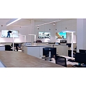 Deko-Light floor lamp OFFICE ONE MOTION UP AND DOWN for VDU workstation, with sensor, with touch dimmer IP20, white aluminum dimmable