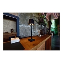 battery table lamp SHERATON II dimmable IP54, black dimmable