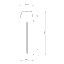 Deko-Light battery table lamp CANIS CCT Switch, with touch dimmer, without charger IP65, mat, greygreen dimmable