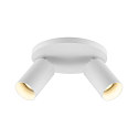 spotlight bar CAN TILT ROUND BASE � 20CM MIX�N MATCH 2 flames, round, without shade, cardanic swivelling GU10 IP20, white