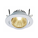 Recessed LED ceiling luminaire COB 95 round, current constant, 28-31V, 350 mA, 12W, 3000K, swivelling 45�, white