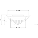  Recessed LED ceiling luminaire sATURN, 8W, 20-22V, 37�, 4000K, IP20, black / chrome