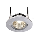 Recessed LED ceiling luminaire COB-68-24V-ROUND, voltage constant, 4.5W, 4000K, 45�, brushed silver