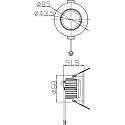 Recessed LED ceiling luminaire COB-68-24V-ROUND, voltage constant, 8.5W, 2700K, 45�, brushed silver