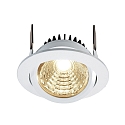 Recessed LED ceiling luminaire COB-95-24V-ROUND, voltage constant, 12W, 2700K, 45�, white