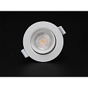 Recessed LED ceiling luminaire SMD-68-230V-round, IP20, 36� swivelling, 220-240V AC / 50-60Hz, 6.5W 3000K 540lm 45�, white