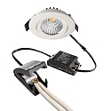 Deko-Light recessed spotlight DIONE IP20 swivelling, wired through IP20, white dimmable