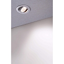 Deko-Light recessed spotlight DIONE IP20 DTW 930-918 swivelling, Dim-To-Warm, wired through IP20, silver dimmable