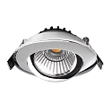 Deko-Light recessed spotlight DIONE IP20 DTW 930-918 swivelling, Dim-To-Warm, wired through IP20, chrome dimmable
