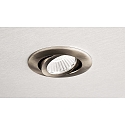 Deko-Light recessed spotlight DIONE IP20 DTW 930-918 swivelling, Dim-To-Warm, wired through IP20, brushed nickel dimmable