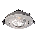 Deko-Light recessed spotlight DIONE IP44 DIM 827 swivelling, wired through IP44, silver dimmable