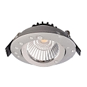 Deko-Light recessed spotlight DIONE IP44 DIM 830 swivelling, wired through IP44, silver dimmable