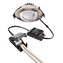 Deko-Light recessed spotlight DIONE IP44 DTW 930-918 swivelling, Dim-To-Warm, wired through IP44, brushed nickel dimmable
