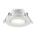 Deko-Light recessed spotlight SURTUR TILT 68 DTW swivelling, Dim-To-Warm IP20/IP44, white dimmable