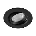Deko-Light recessed spotlight SURTUR TILT 68 DTW swivelling, Dim-To-Warm IP20/IP44, black dimmable