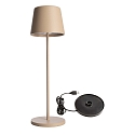 battery table lamp BUNDLE CANIS set of 1, with charger IP65, beige, mat dimmable